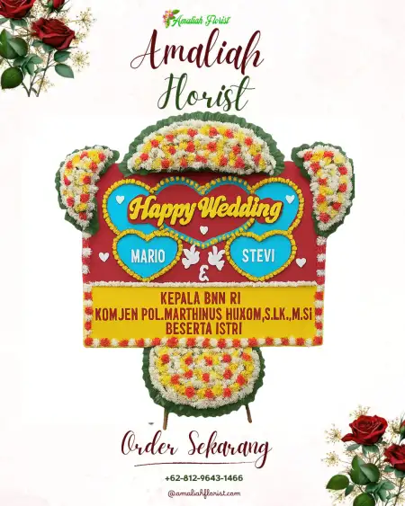 Papan Bunga Pernikahan Guwang